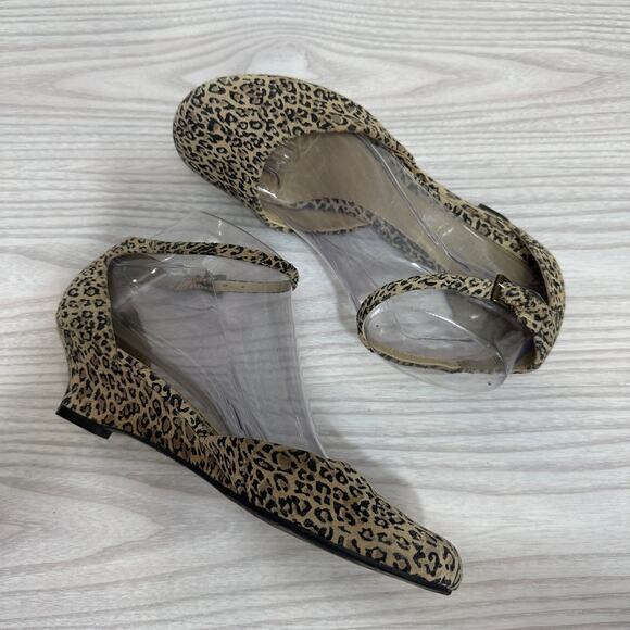 Kenneth Cole Reaction Sandals Womens US 7 Brown Black Leopard Print Ankle Strap - Picture 6 of 7